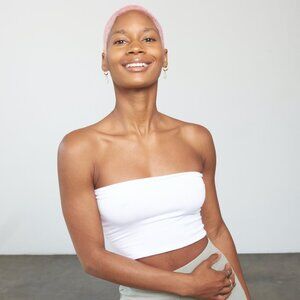 5 Pack Women’s White Tube Tops | Basic Fitted, Soft & Stretchy, Made in USA